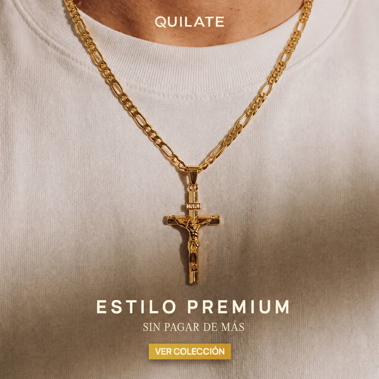 Cadena con Crucifijo Oro 14K