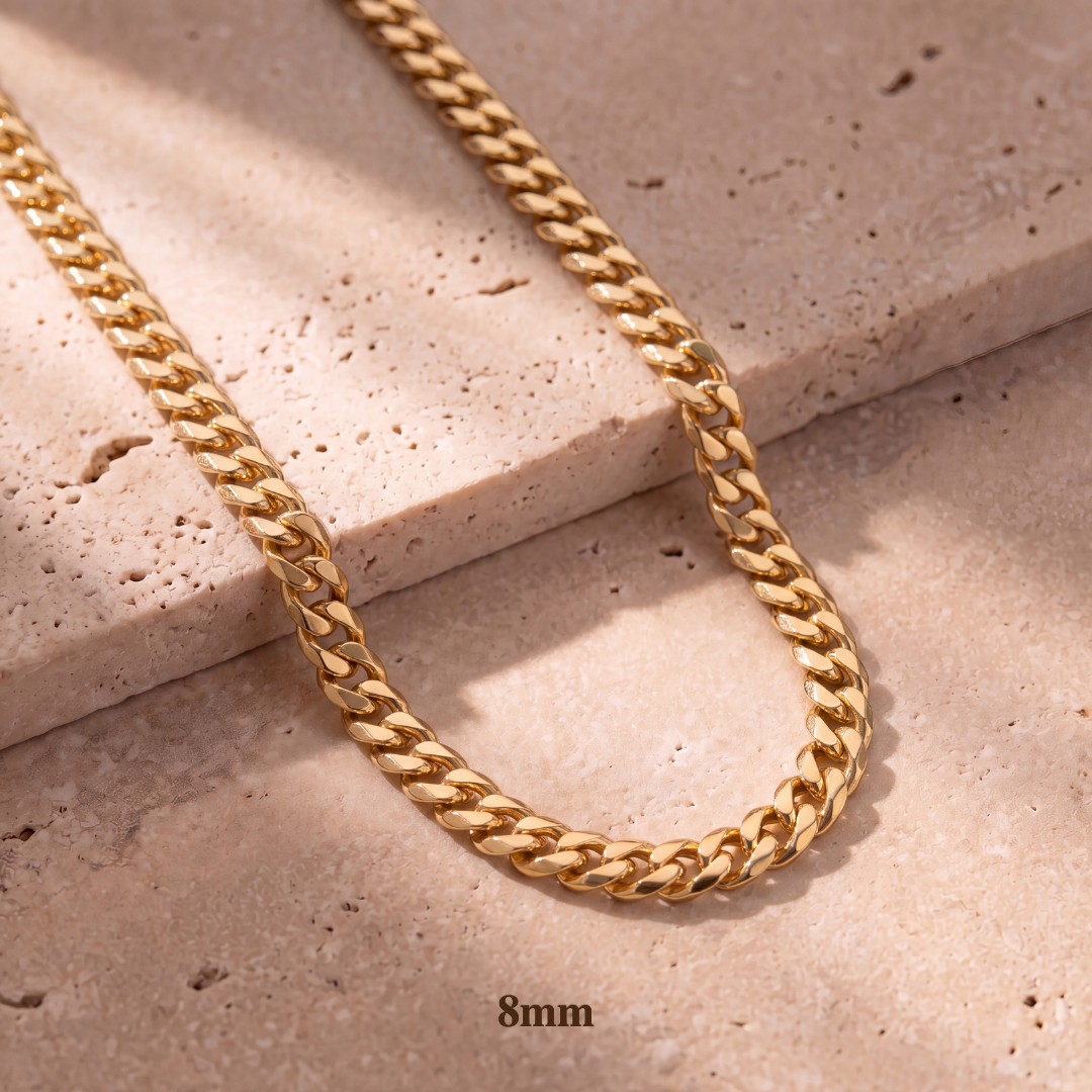 Cadena Cubana Monaco Oro 14K