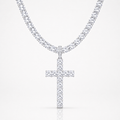 Cadena Tennis Iced Out con Cruz
