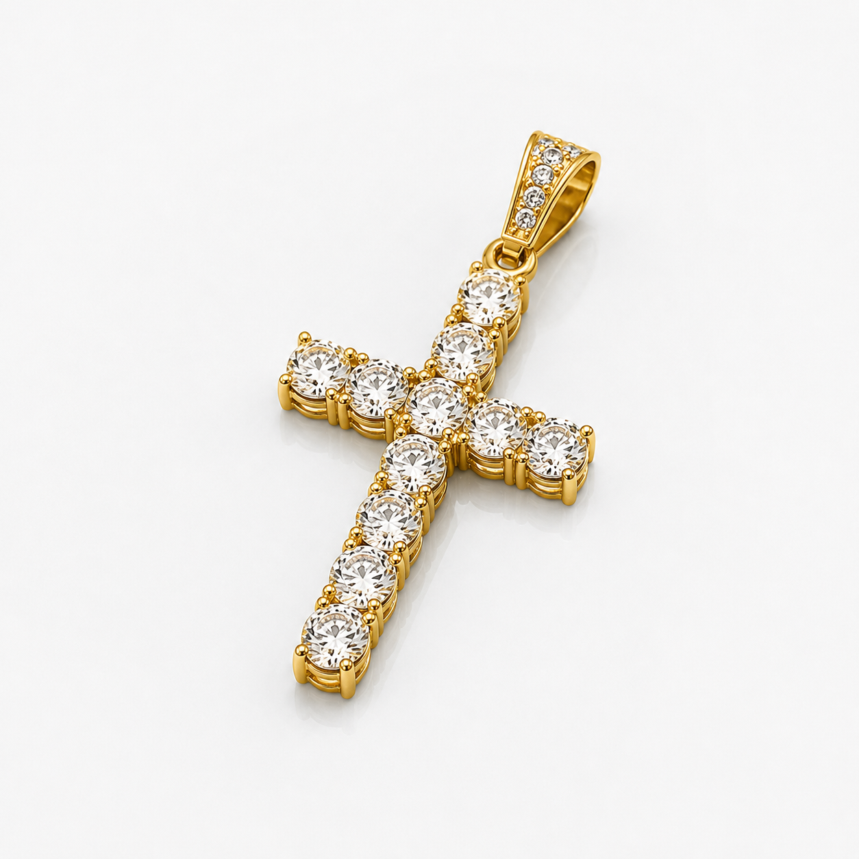 Colgante Cruz Iced Out (Oro)
