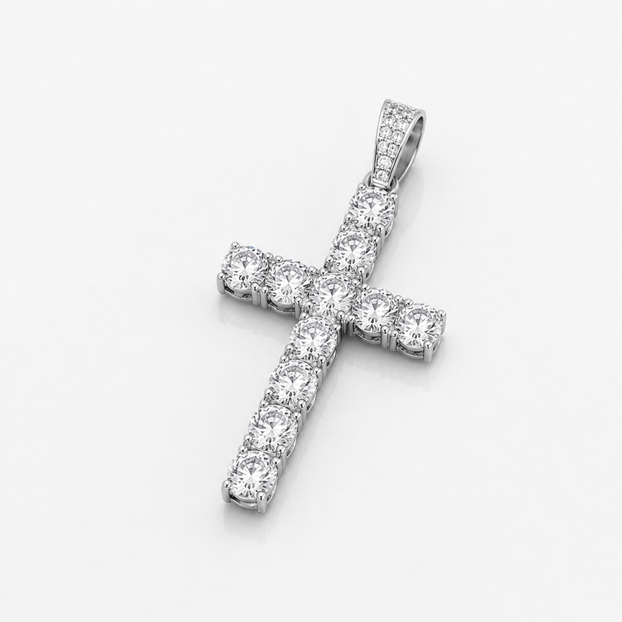 Colgante Cruz Iced Out (Plata)