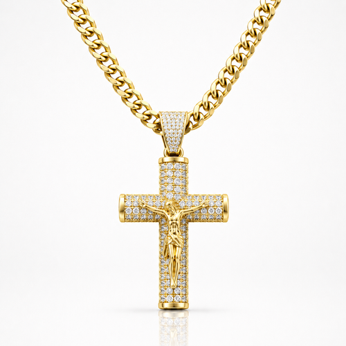 Cadena con Crucifijo Oro 14K