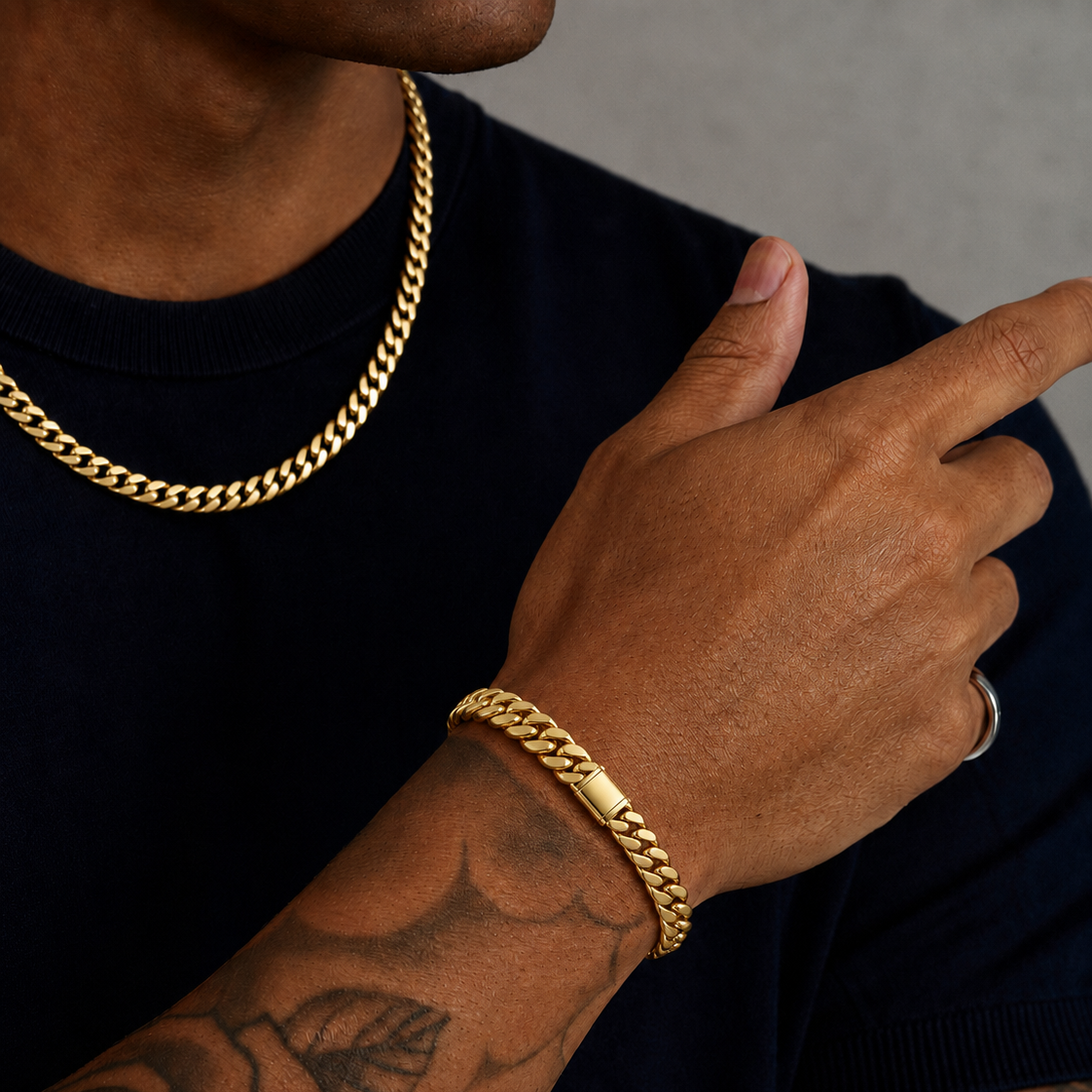 Pulsera Cubana Monaco (Oro)