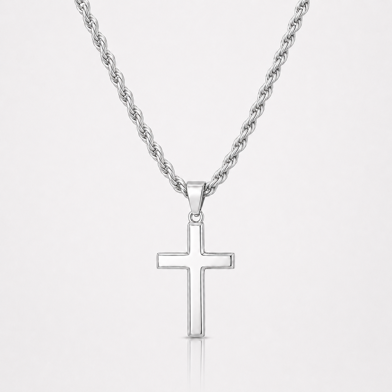 Cadena con Cruz en Plata