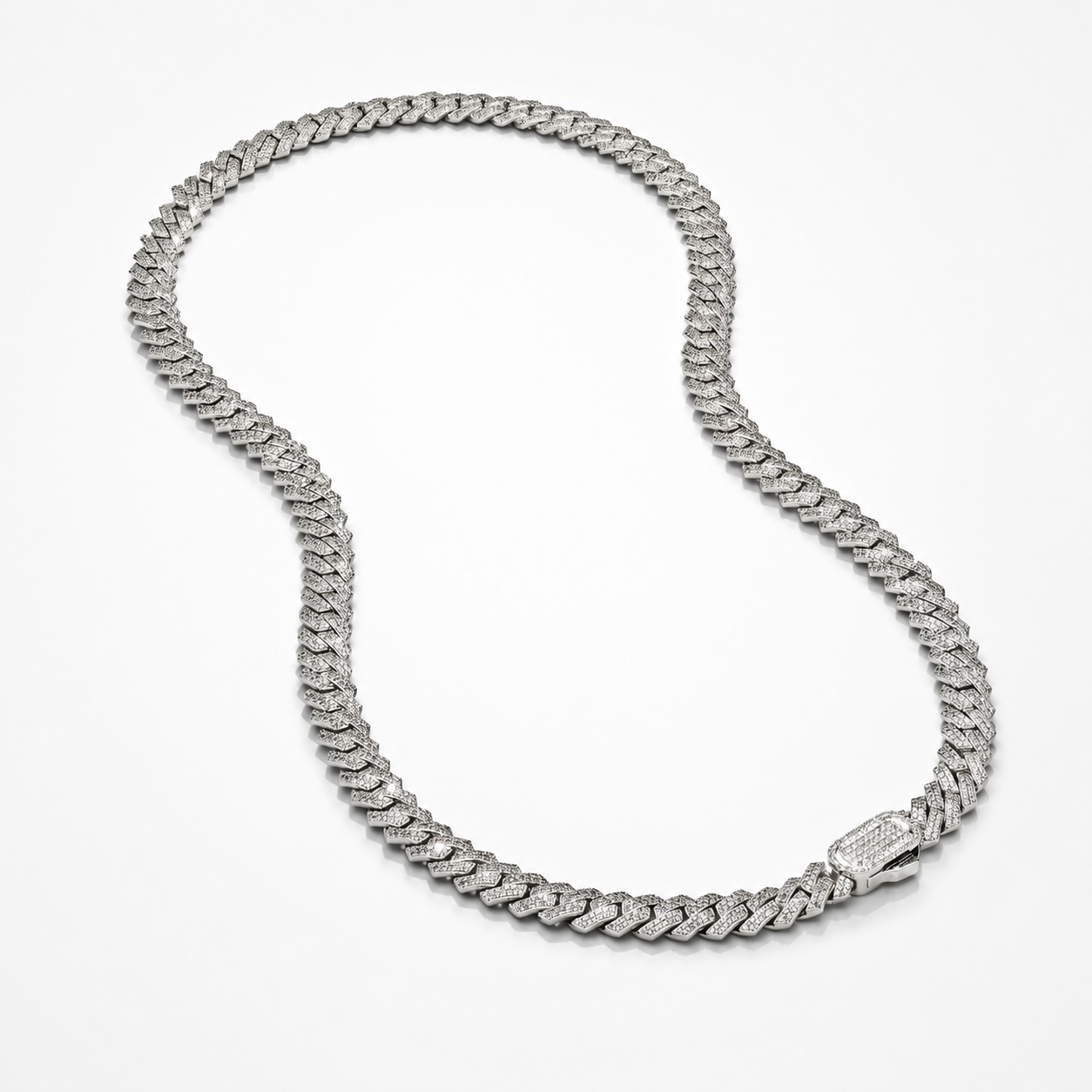 Cubana Prong Link Iced Out (Plata) 8MM