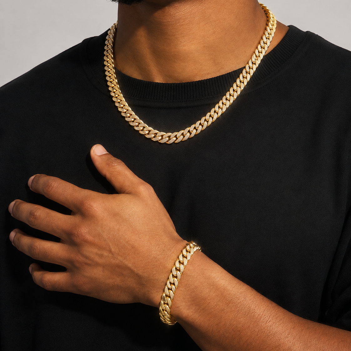 Cadena Cubana Monaco Oro 14K