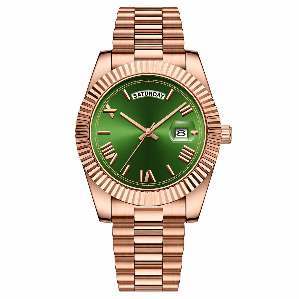 Reloj Quilate Regent (Oro Rosa/Verde)