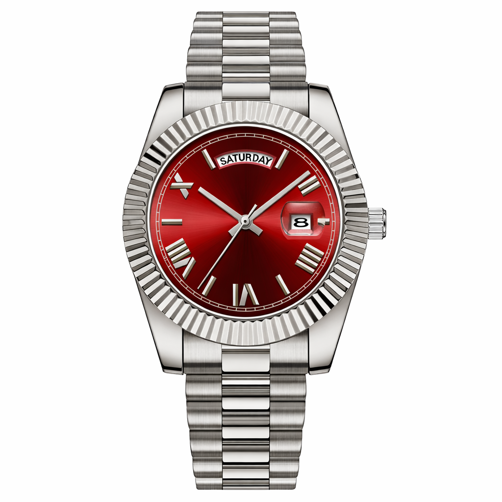 Reloj Quilate Regent (Plata/Rojo)