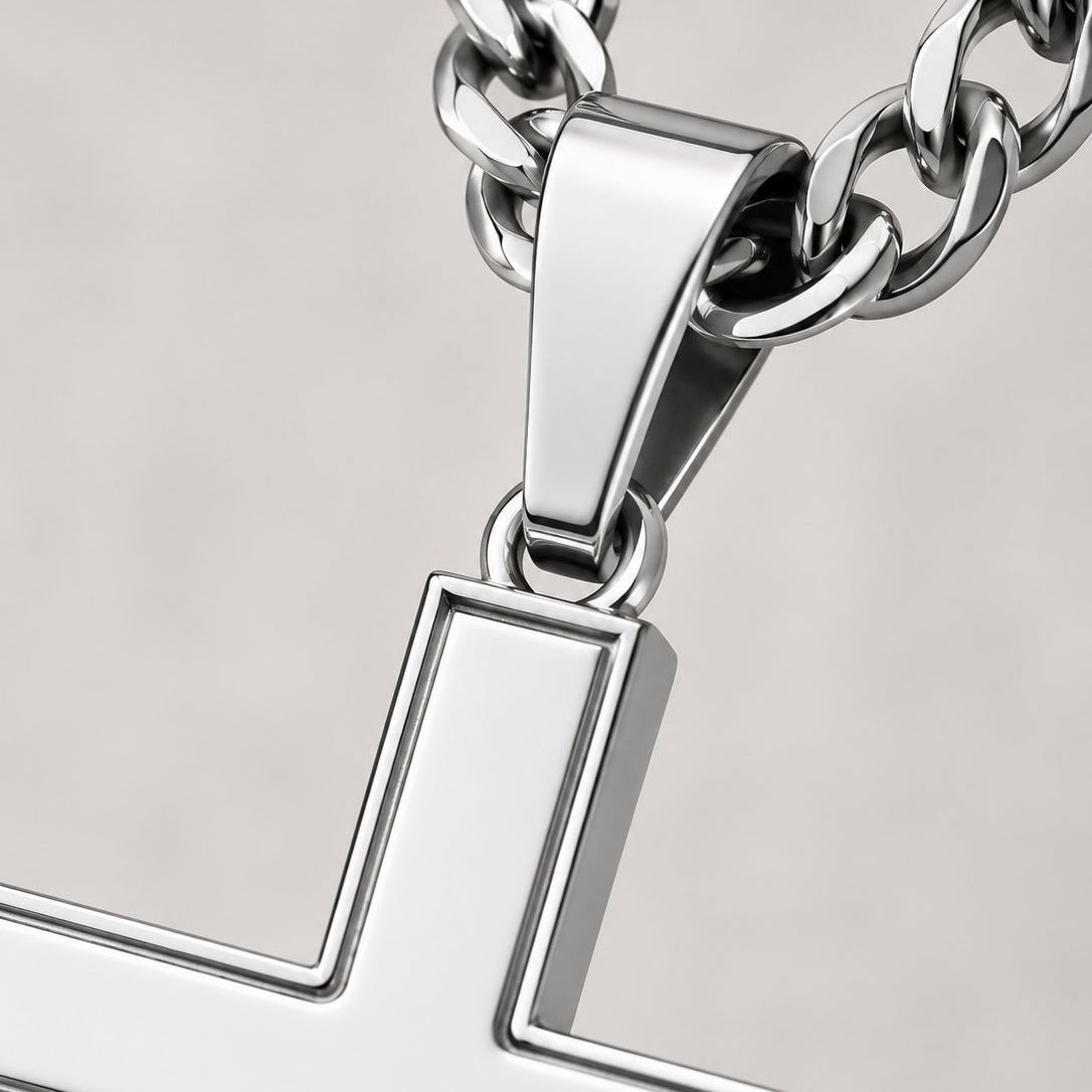 Cadena con Cruz en Plata