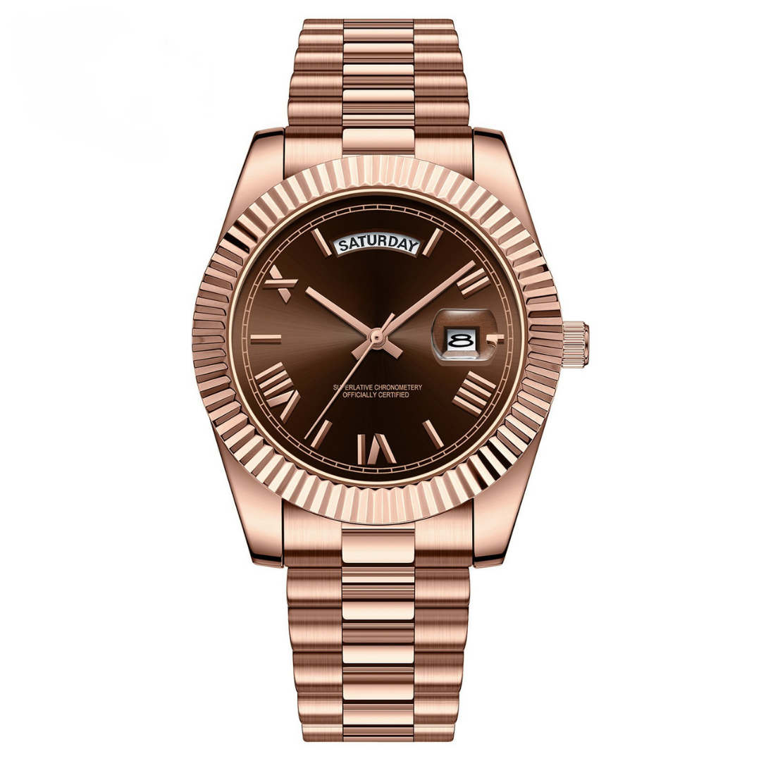 Reloj Quilate Regent (Oro Rosa/Chocolate)