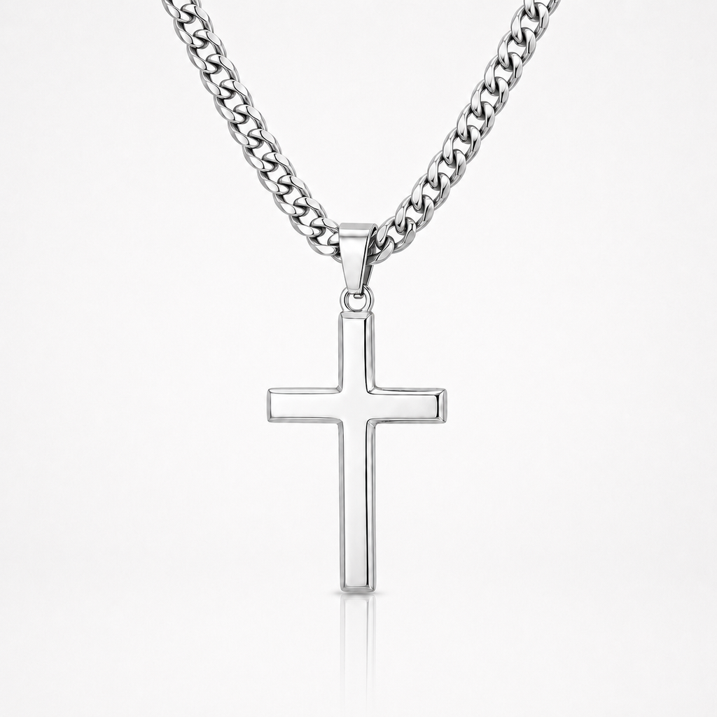 Cadena con Cruz en Plata