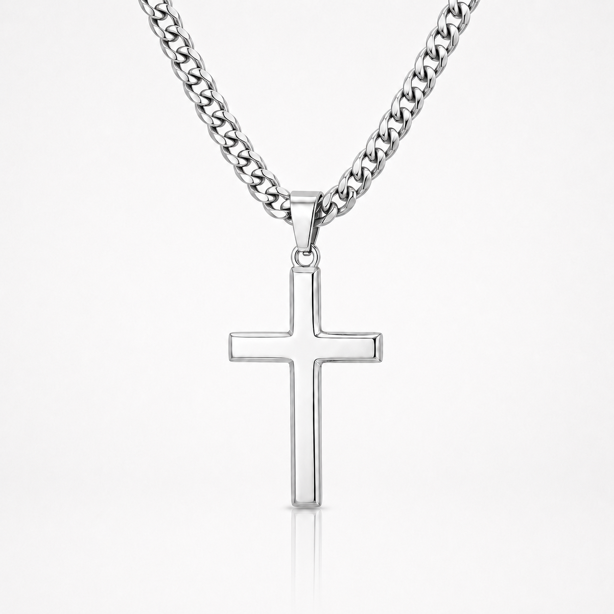 Cadena con Cruz en Plata