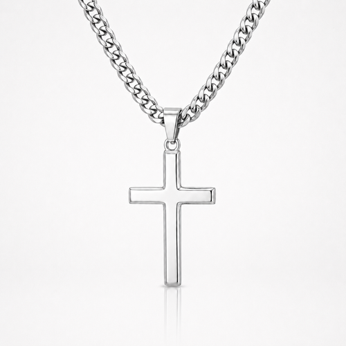 Cadena con Cruz en Plata