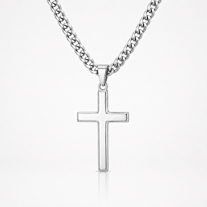 Cadena con Cruz en Plata