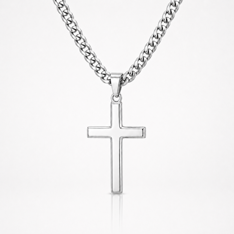 Cadena con Cruz en Plata